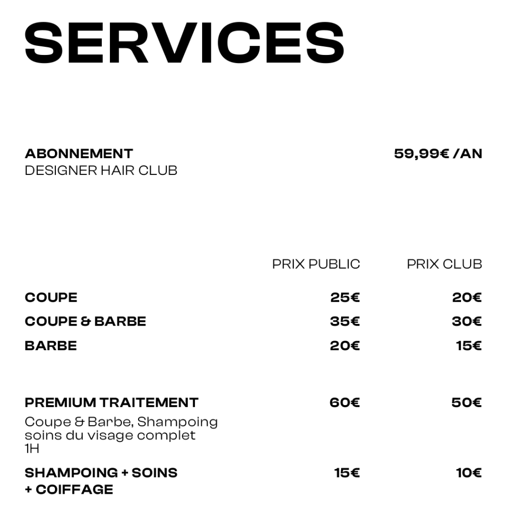 Nos services deisgner haircut